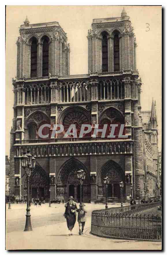 CPA Paris Le Portail de Notre Dame Vue prise avee objectif Som Berthiot 