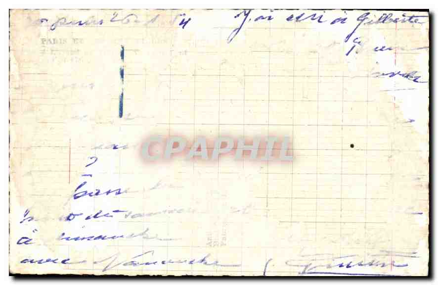 CPM Paris Hotel de ville Bateau Peniche — Verso