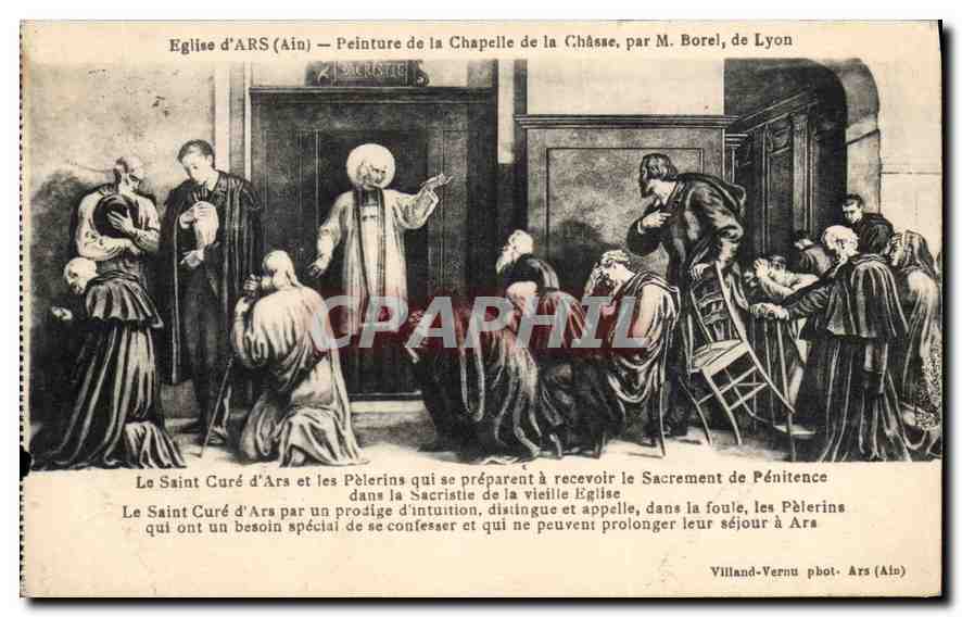 CPA Eglise d Ain Peinture de la Chapelle de la Chasse par M Borel de Lyon 