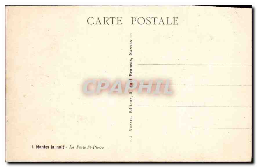 CPA Nantes la nuit La Porte St Pierre  — Verso