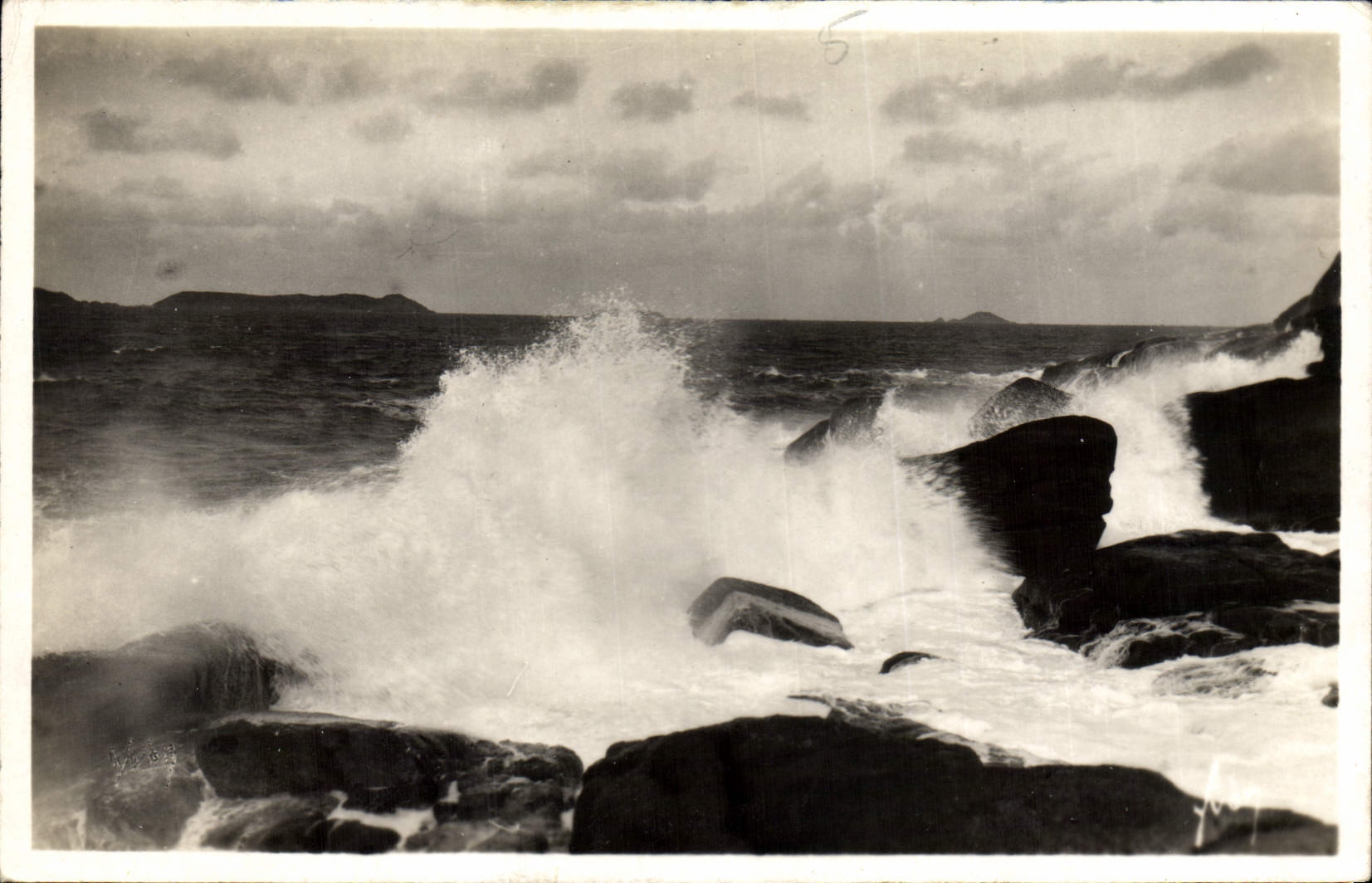 CPA Dossen Sieck Finistere Effet de vague 