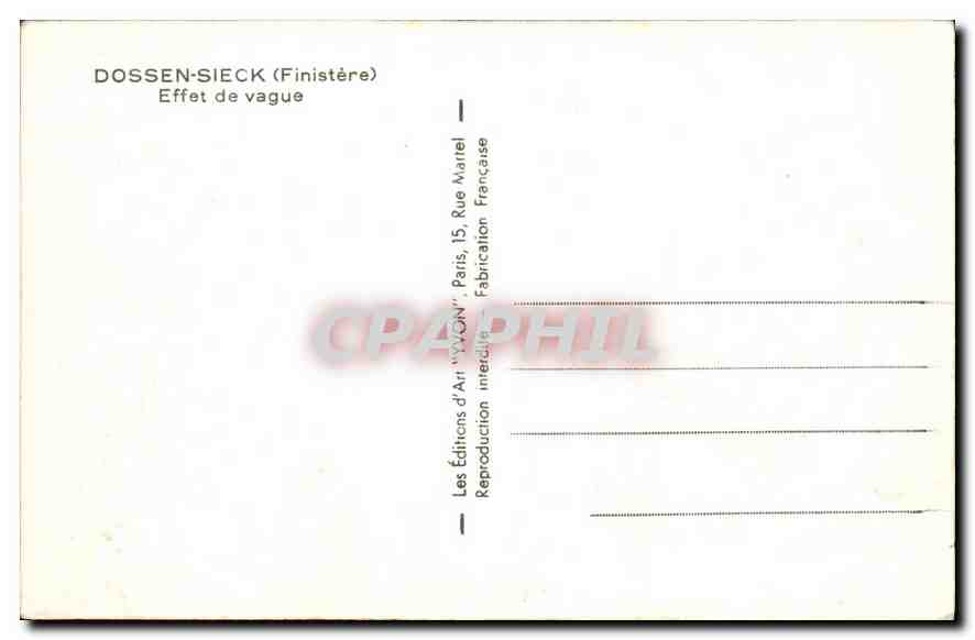 CPA Dossen Sieck Finistere Effet de vague  — Rückseite