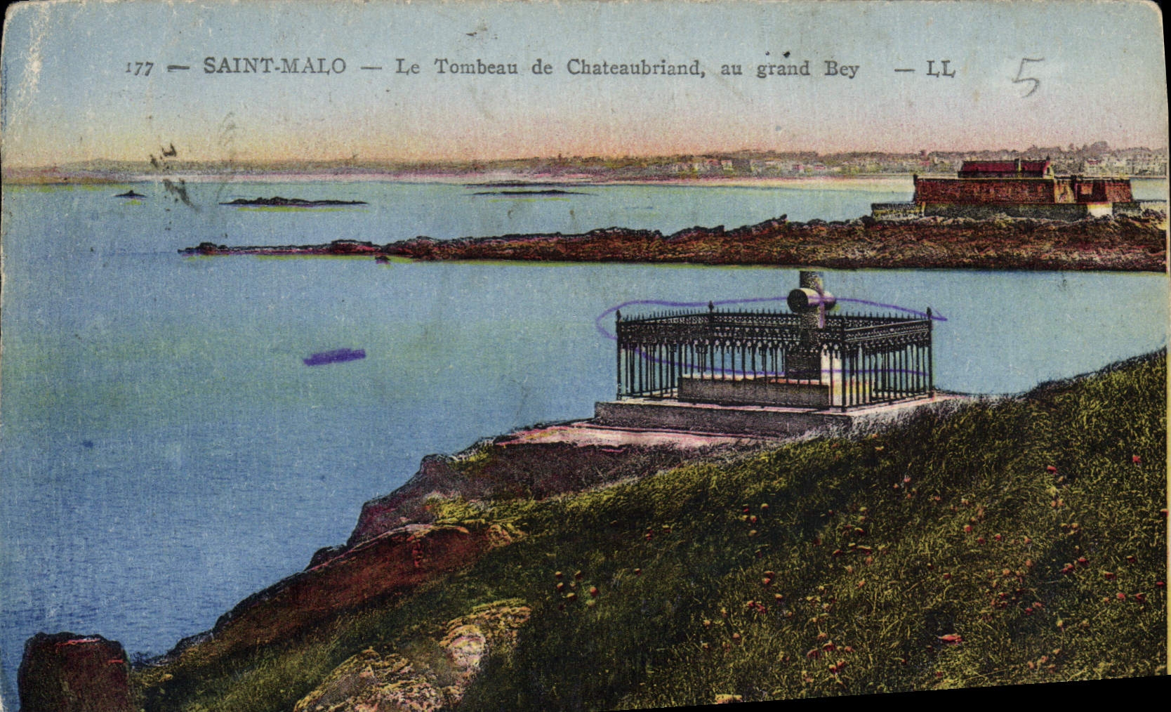 Saint-Malo — Le Tombeau de Chateaubriand, au grand Bey — LL 5