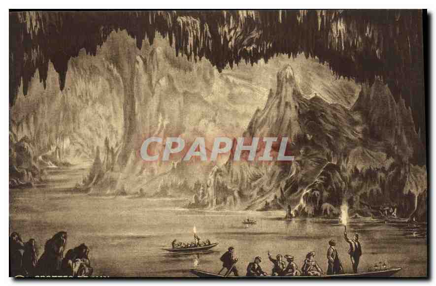 CPA Grottes de Han Le Lac d'embarquement