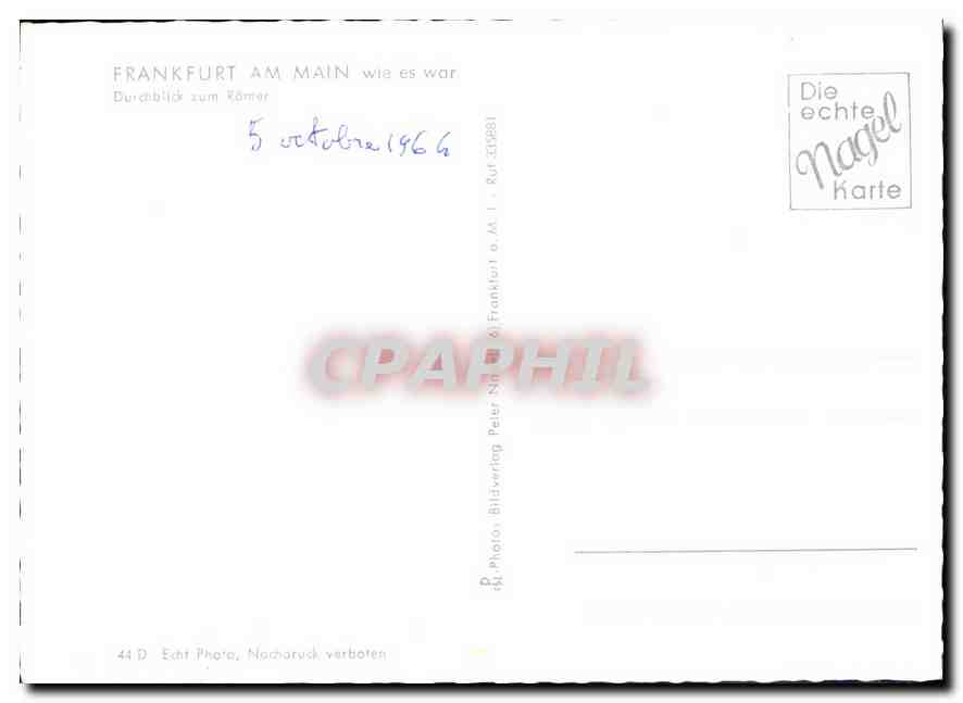 CPA Frankfurt AM Main wia es war  — Rückseite