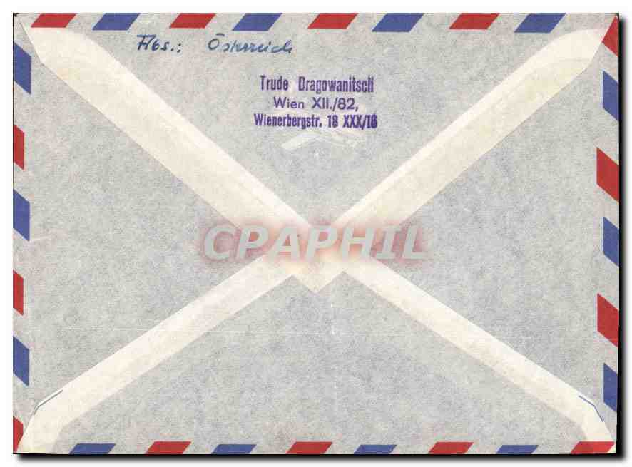 Lettre Autriche 1957 pour Montplaisant Oran Algerie  — Rückseite