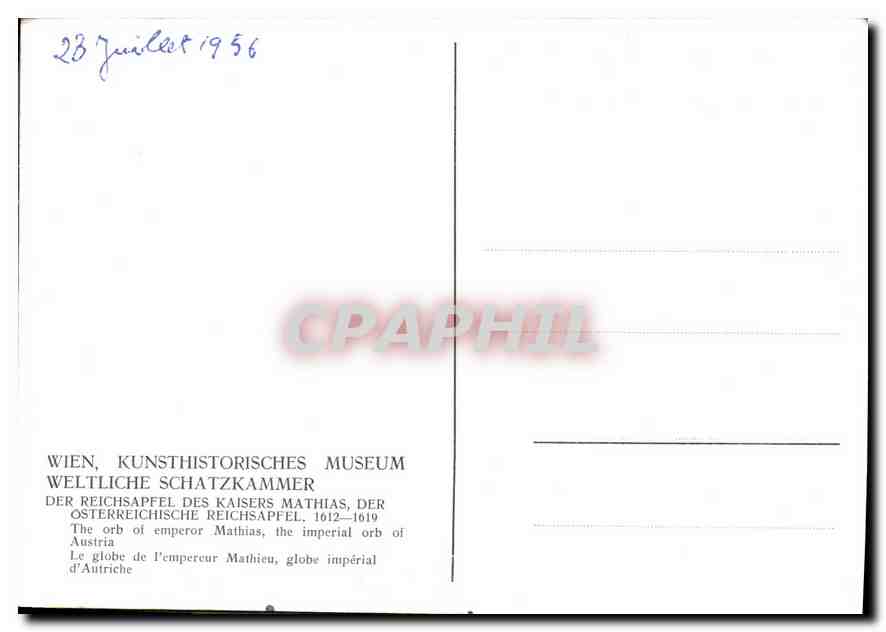 CPA Wien Kunsthistorisches Museum Weltliche Schatzkammer  — Back