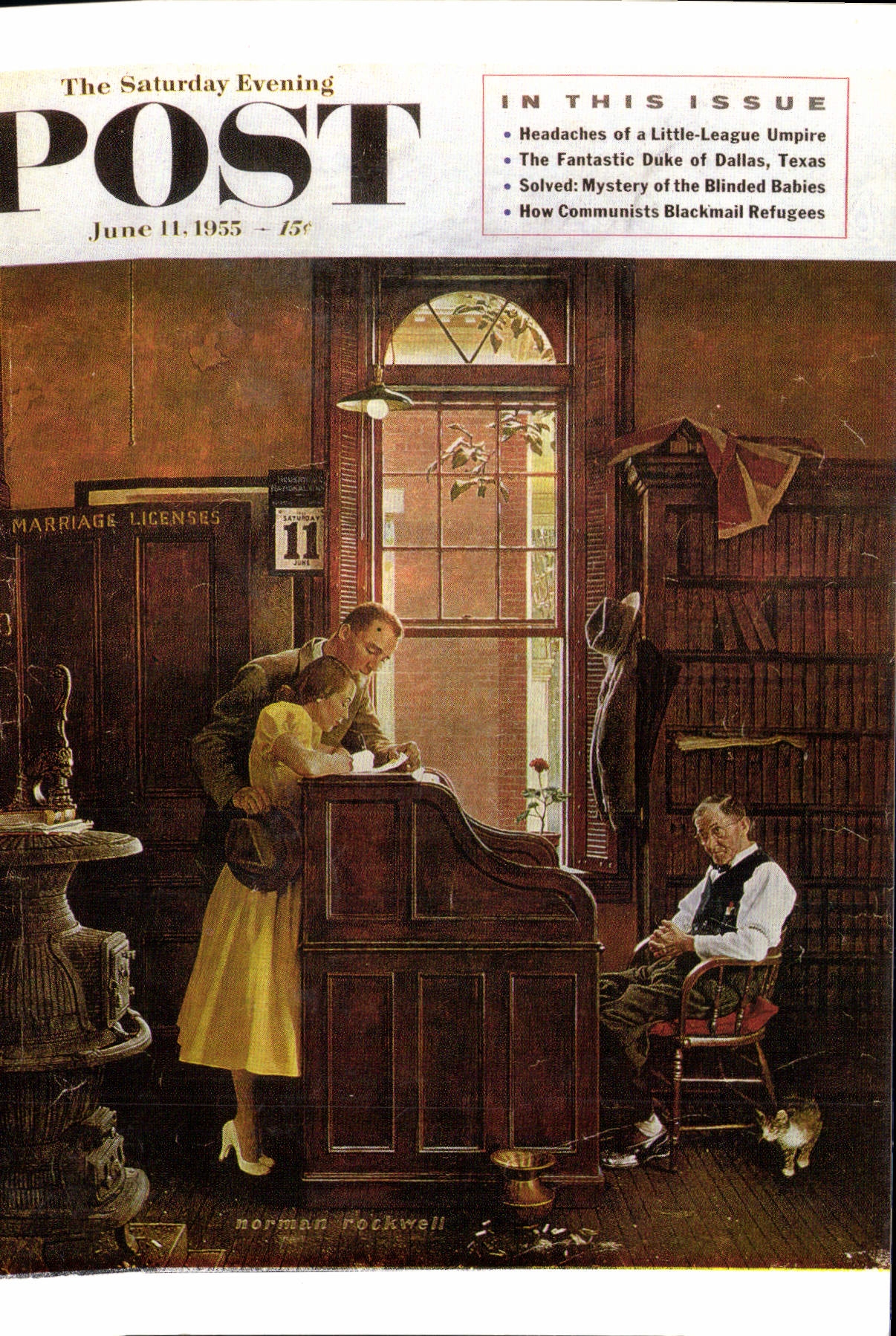 CPA The Saturday Evening Post June 11 1955 The Marriage License By Norman Rockwell 