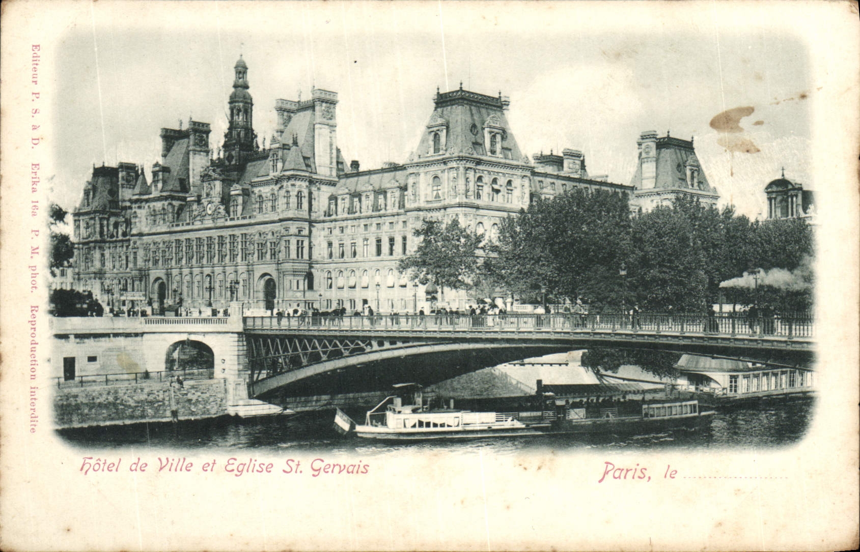 CPA Hotel de Ville et Eglise St Gervais Paris 