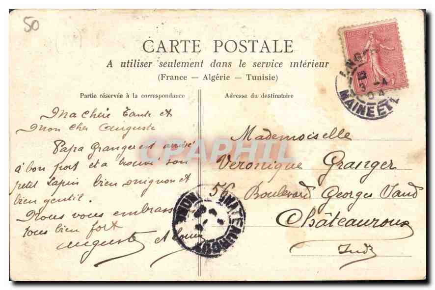 CARTE PHOTO Ferme Attelage Ane Mule — Rückseite