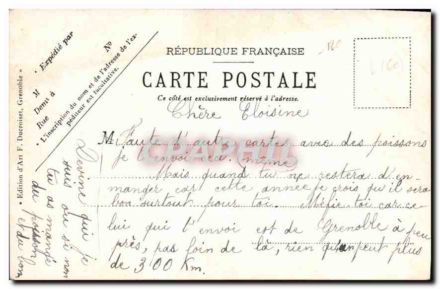 Grenoble - Los Puentes de Claix — Edición Artística F. Ducroisel, Grenoble — Reverso