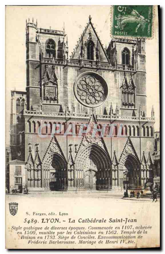 CPA Lyon La Cathedrale Saint Jean Style gothque de diverses epoques 