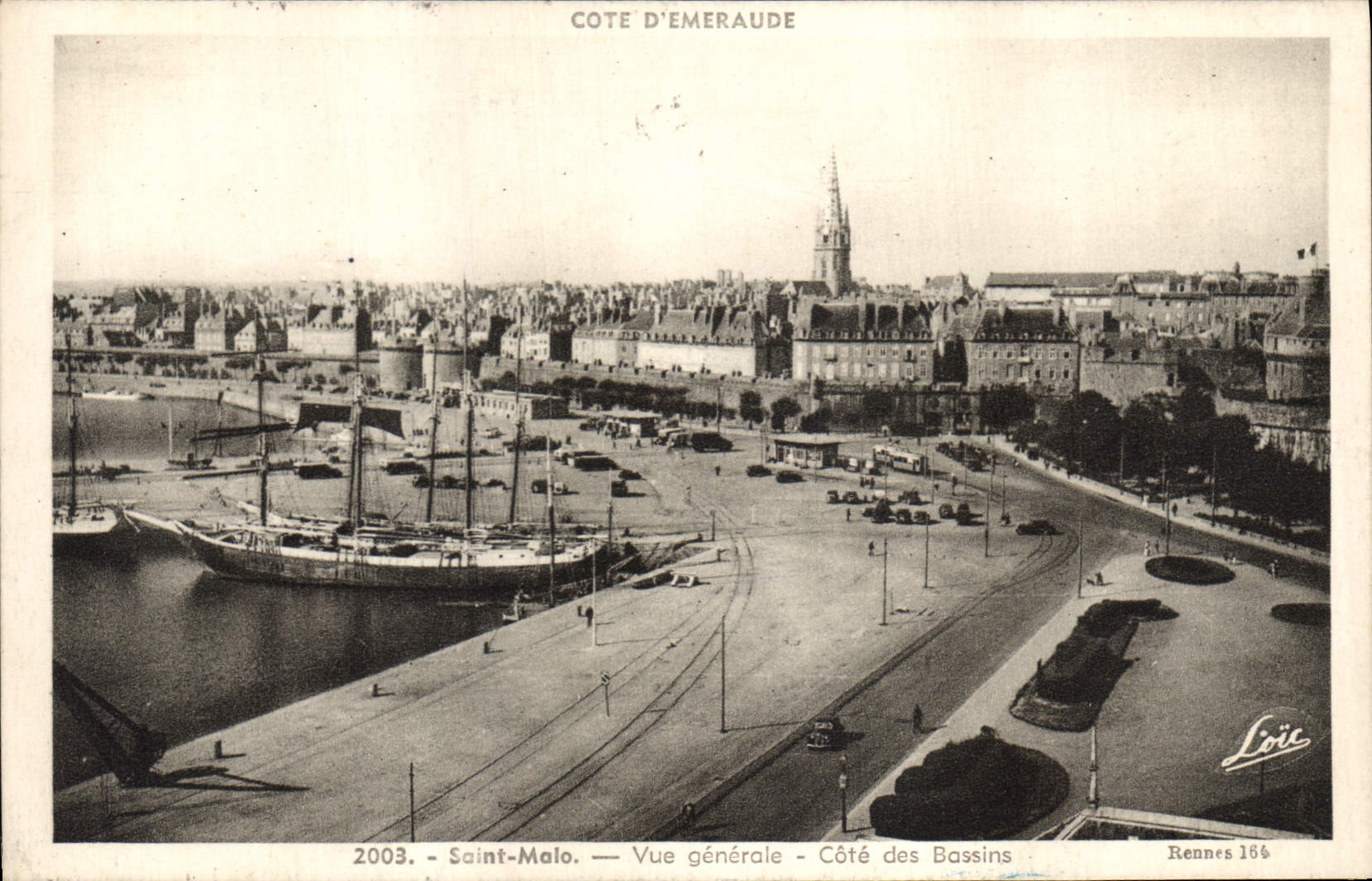 Saint-Malo — Vue générale — Côté des Bassins — Éditeur Loïc, n° Rennes 166