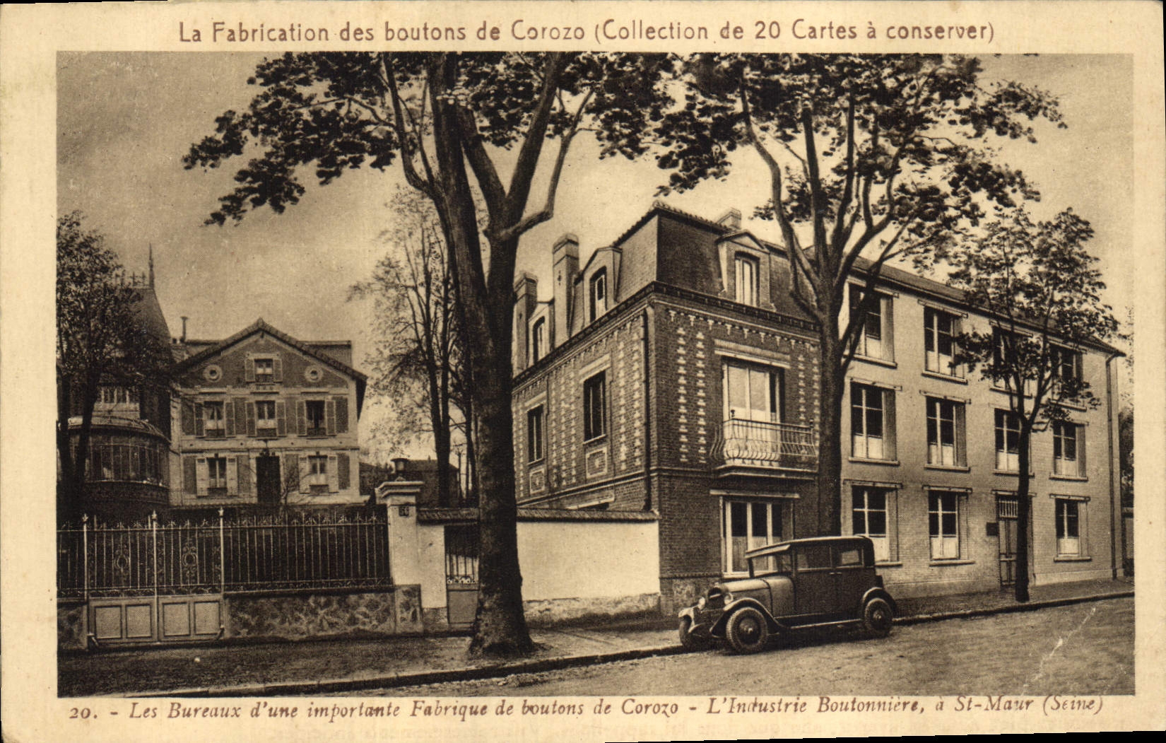 Les Bureaux d'une importante Fabrique de boutons de Corozo - L'Industrie Boutonnière, à St-Maur (Seine)