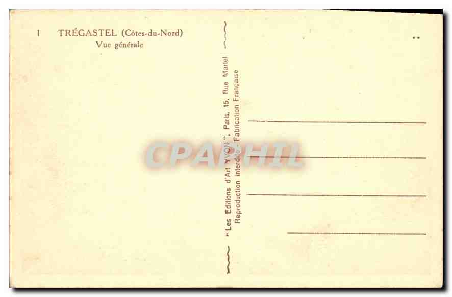 CPA Tregastel Cotes du Nord Vue generale  — Rückseite