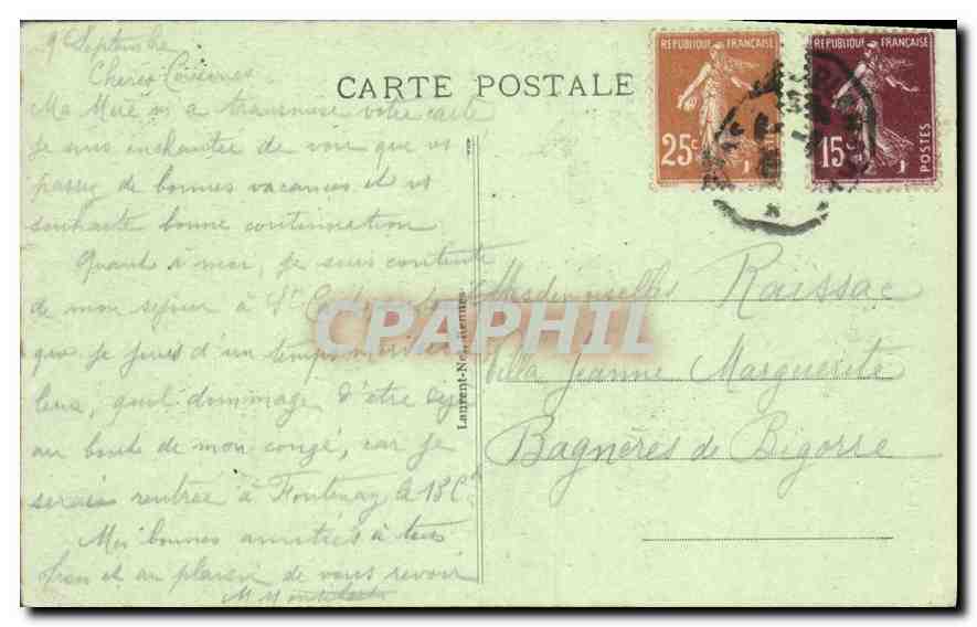 CPA Le Cap Frehel C du N Rochers a jour de Toul an Ifern Frou de l'Enfer  — Rückseite
