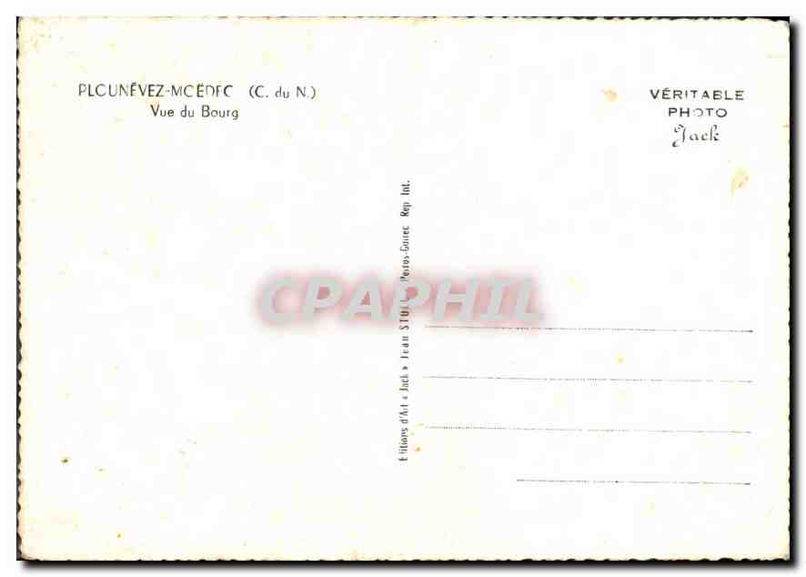 CPA Plounevez Moedec C du N Vue du Bourg  — Rückseite