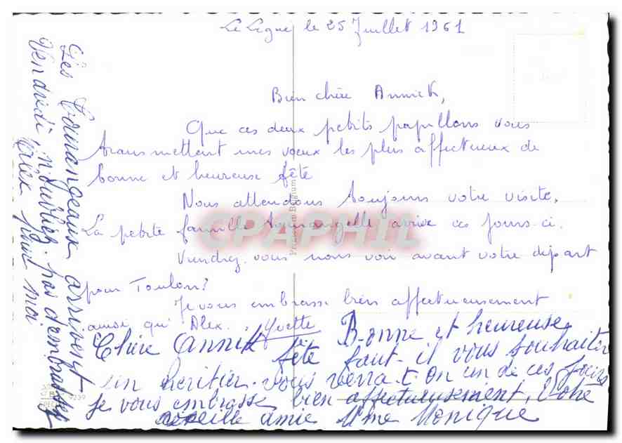 CPA Bonne fete  — Rückseite