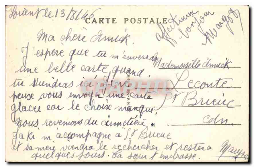 CPA Lorient Place Alsace Lorraine et entree de la rue Victor Masse  — Rückseite