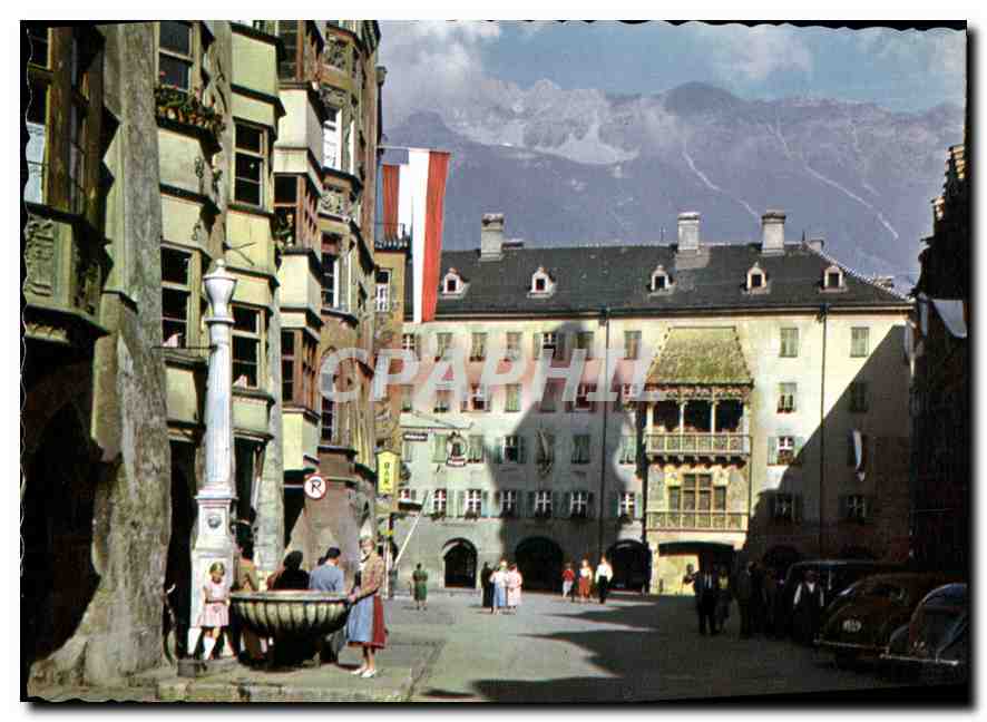 CPM Innsbruck Herzog Friedrich Strabe mit Stadtturm und Goldenem Dachl 