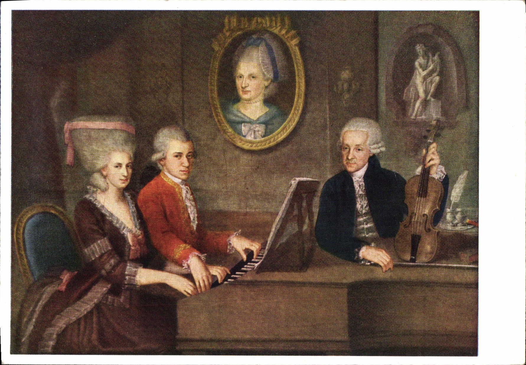 CPM Die Familie Mozart Olgemalde von JN de la Groce 1780 81 Salzburg