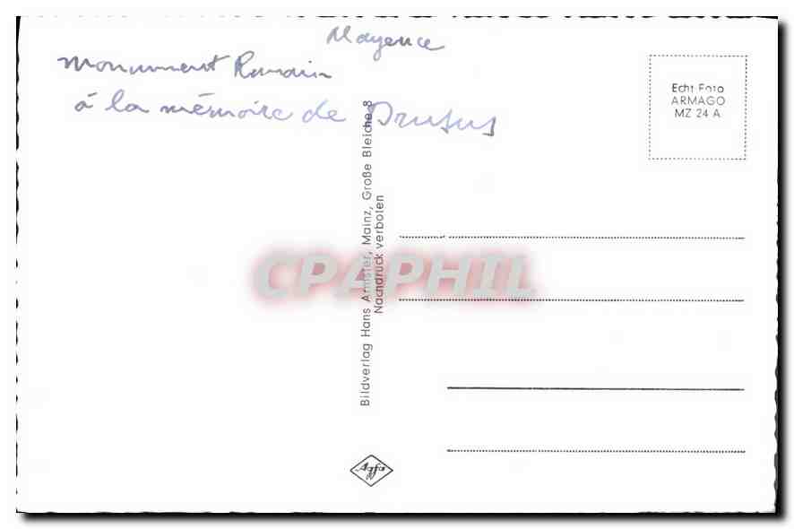 CPM  St Martinsdom Erbaut 975 1009 n Chr Mainz — Rückseite