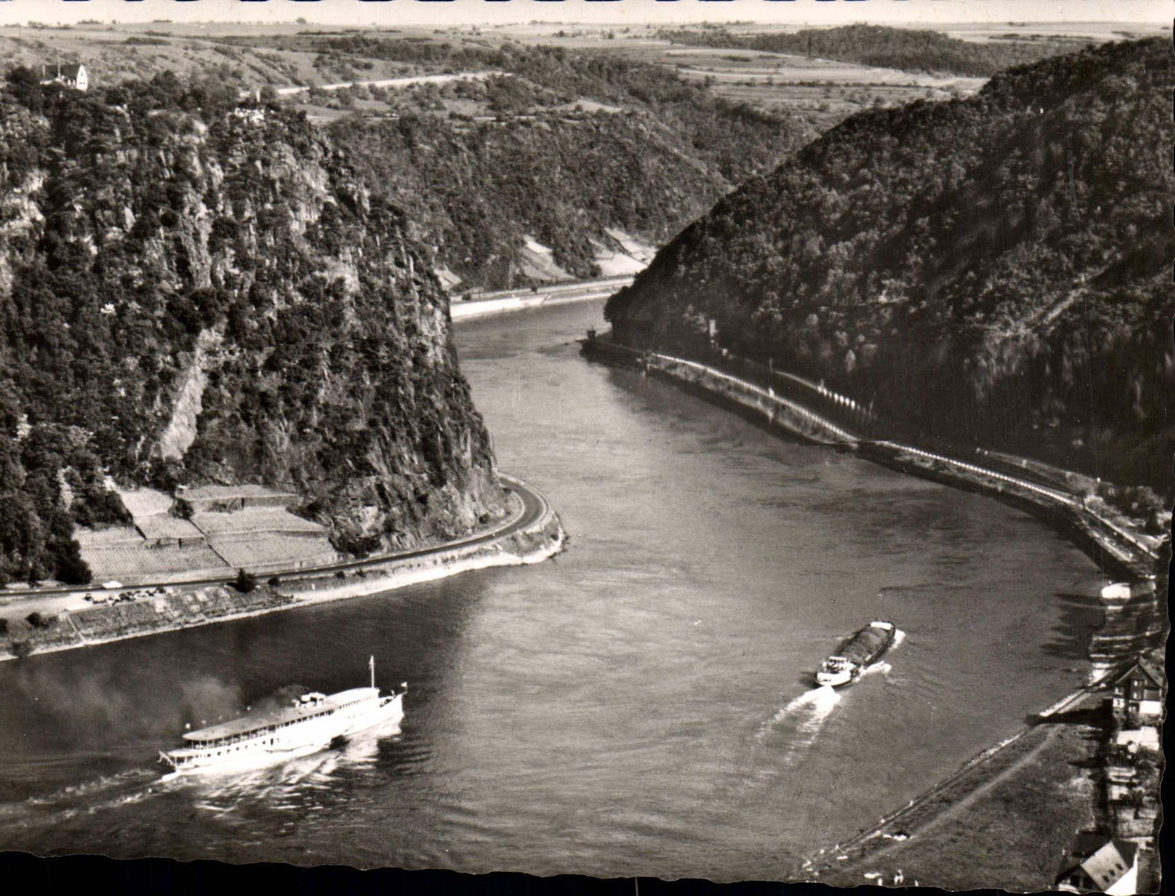 Le Rhin, Loreley et son falaises — vue aérienne — Echle Photographie, n° 0126
