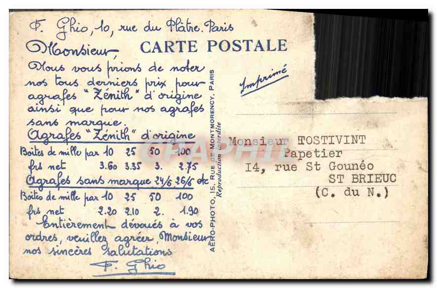 CPA L'Indochine Vue Arienne De L'Exposition Coliniale Paris 1931  — Rückseite