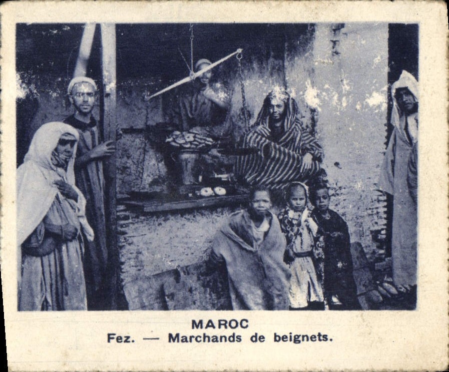 Fez — Marchands de beignets — Éditeur CPAPHIL, n° 103 - Anverso