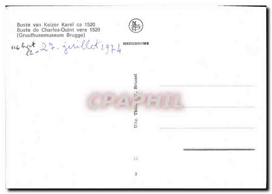 CPM Buste van Keizer Karel 1520  — Back