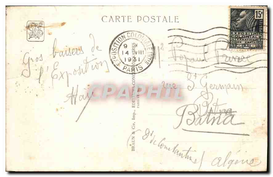 CPA Exposition Coloniale Internationale Paris 1931 Pavillon Des Pays Bas Porte D'Entree Principale  — Verso