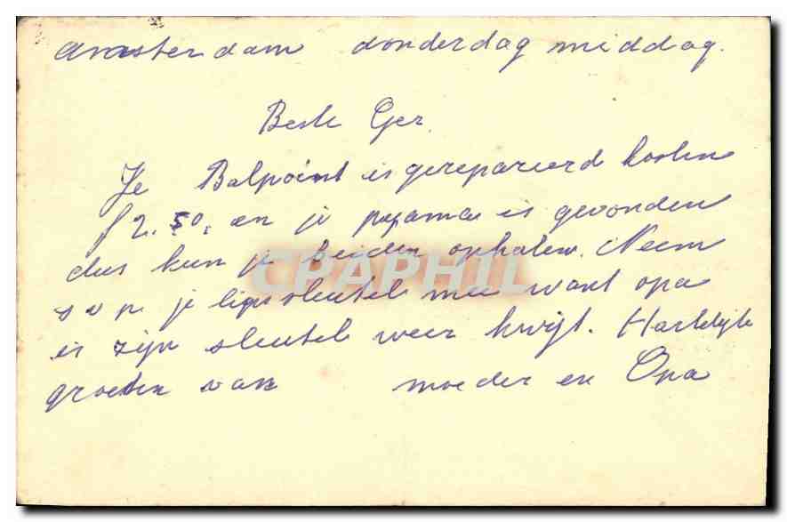 Lettre Pays Bas  — Back