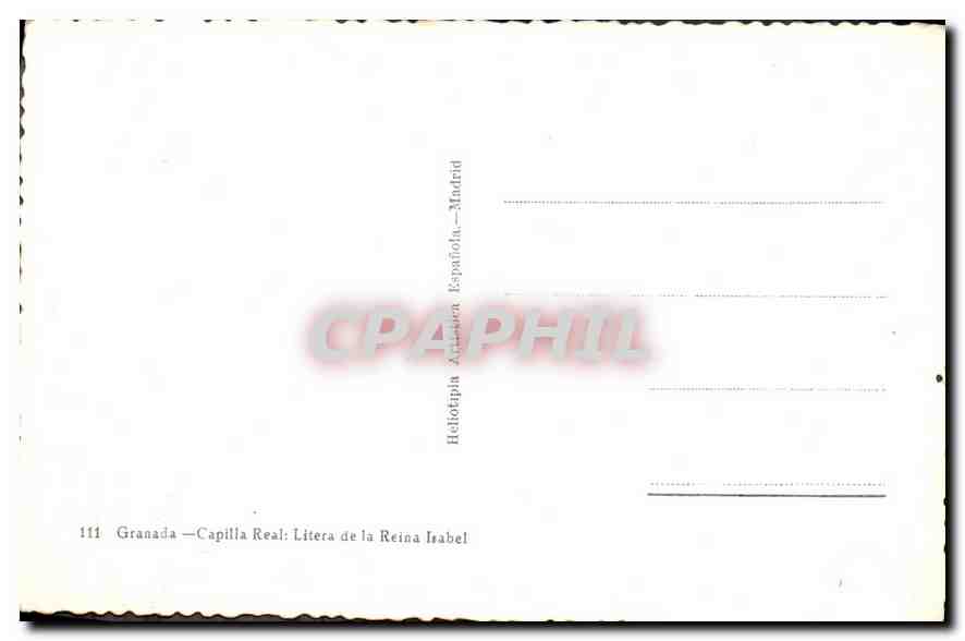 CPM Granada Capilla Real Litera de la Reina Isabel  — Rückseite