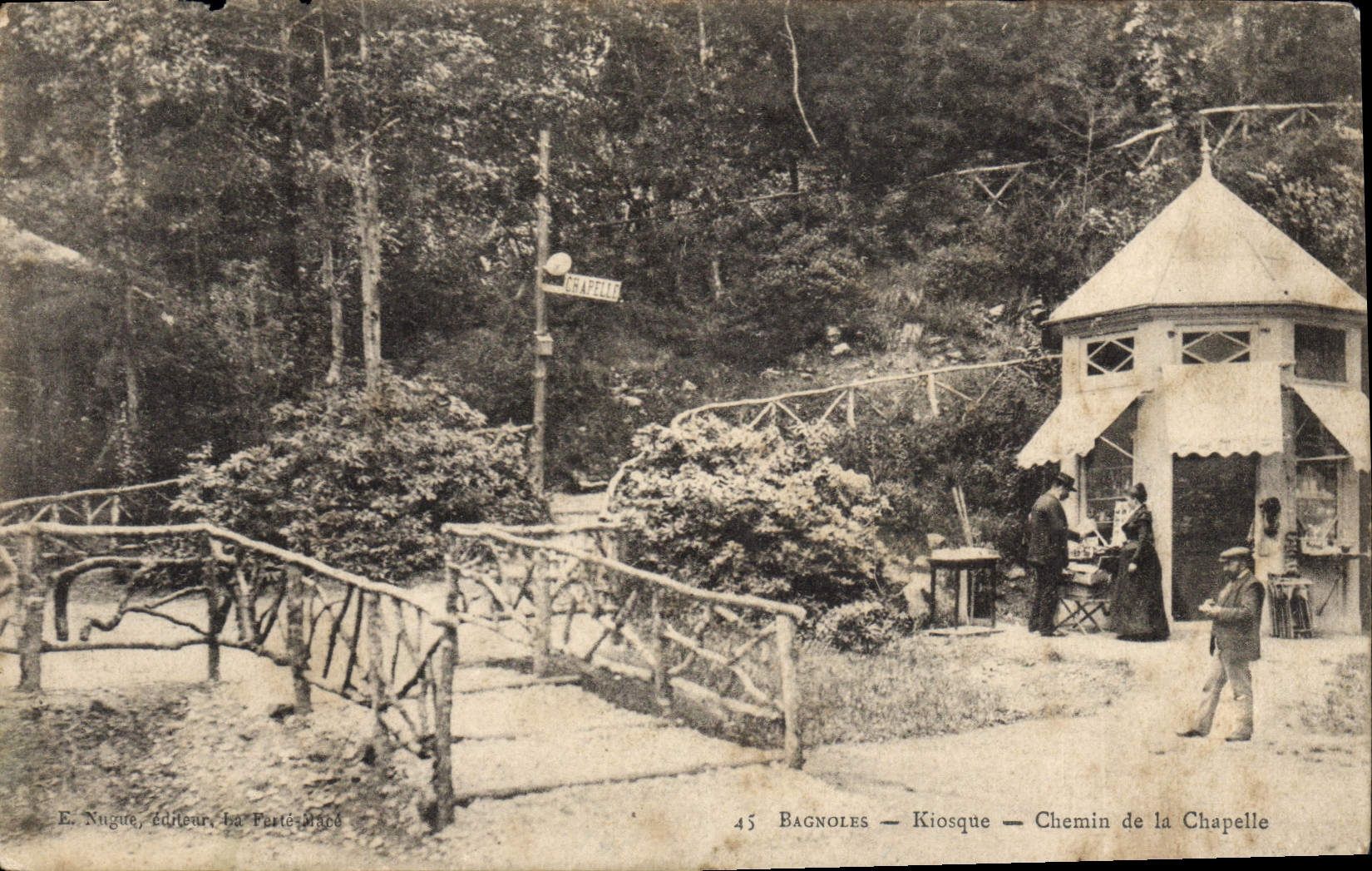 Bagnoles - Kiosque - Chemin de la Chapelle — E. Nugue, Éditeur, La Ferté-Macé