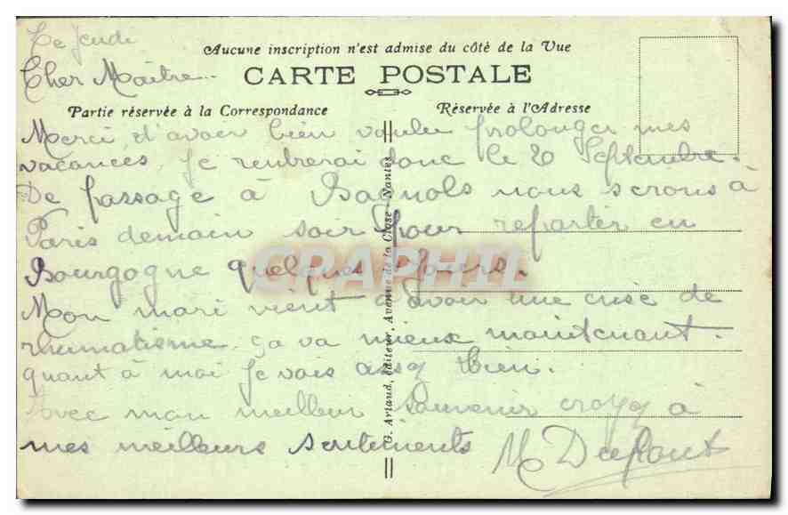 CPM Bagnoles de Vorne Casino et le Lac  — Rückseite