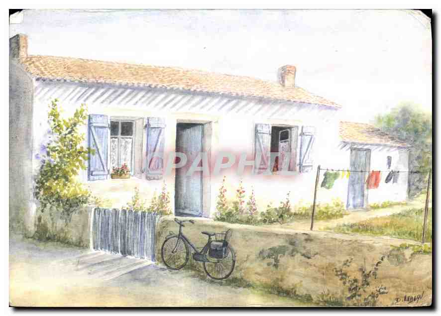 CPA Aquarelle Originale D Lebeau 