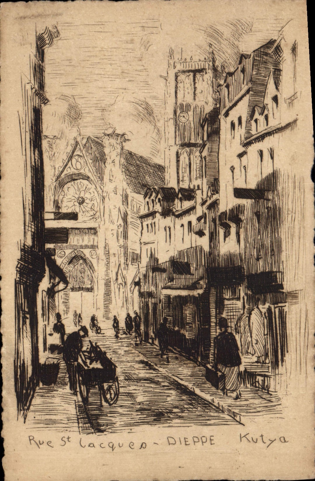 CPA Rue St Jacques Dieppe 