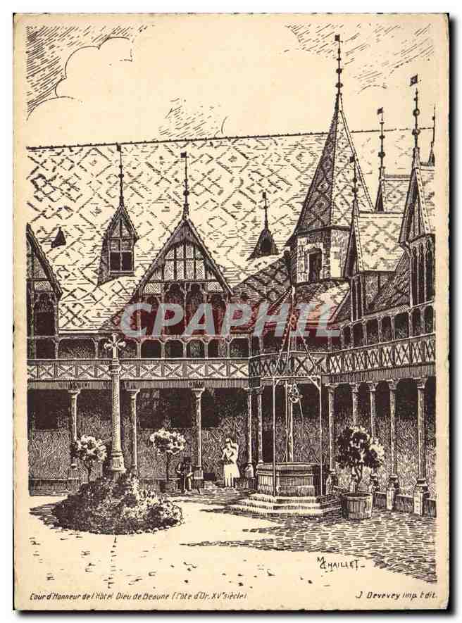 CPA Cour d'honneur de l'hotel Dieu de Beaune