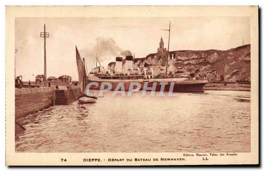 CPA Dieppe Depart du Bateau de Newhaven 
