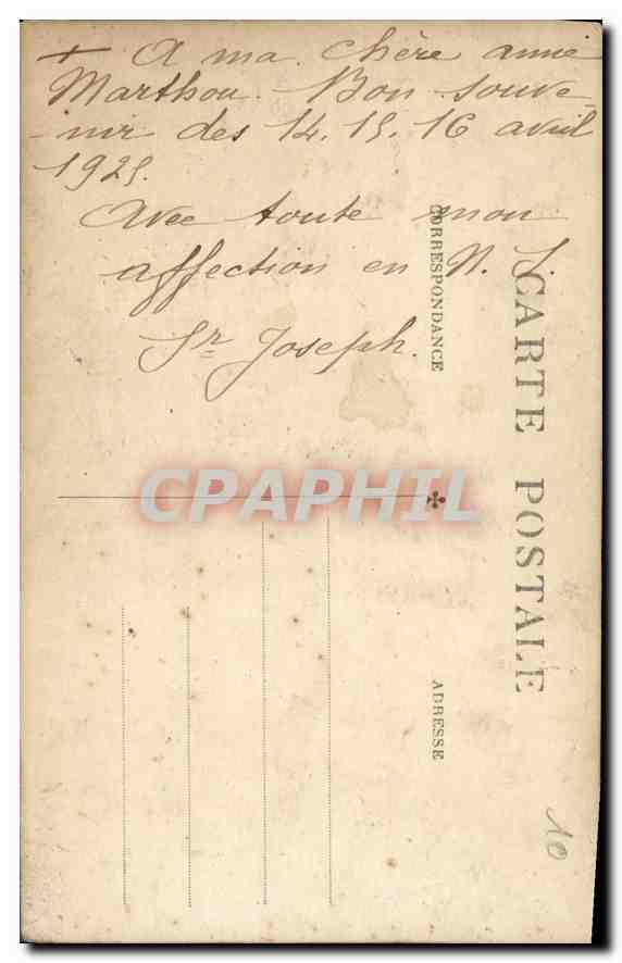 Sœur religieuse — portrait studio — Correspondance Saint-Joseph — Rückseite