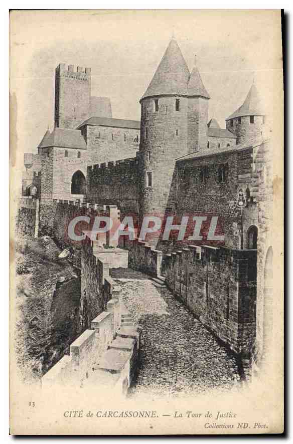CPA Cite de Carcassonne La Tour de Justice 