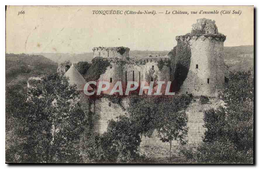 CPA Tonquedec Cotes du Nord La Chateau vue d'ensemble Cote Sud 