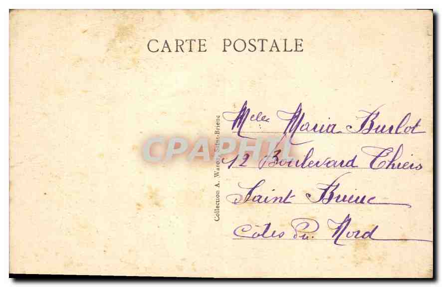 CPA Le Bretagne Pittoresque St Nicolas Du Pelem La Place Les Halles L'Eglise  — Rückseite