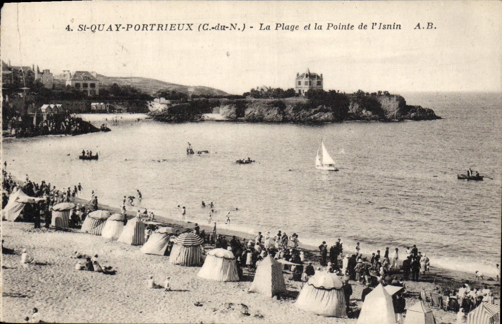 CPA St Quay Portrieux La Plage et la Pointe de l'Isnin 
