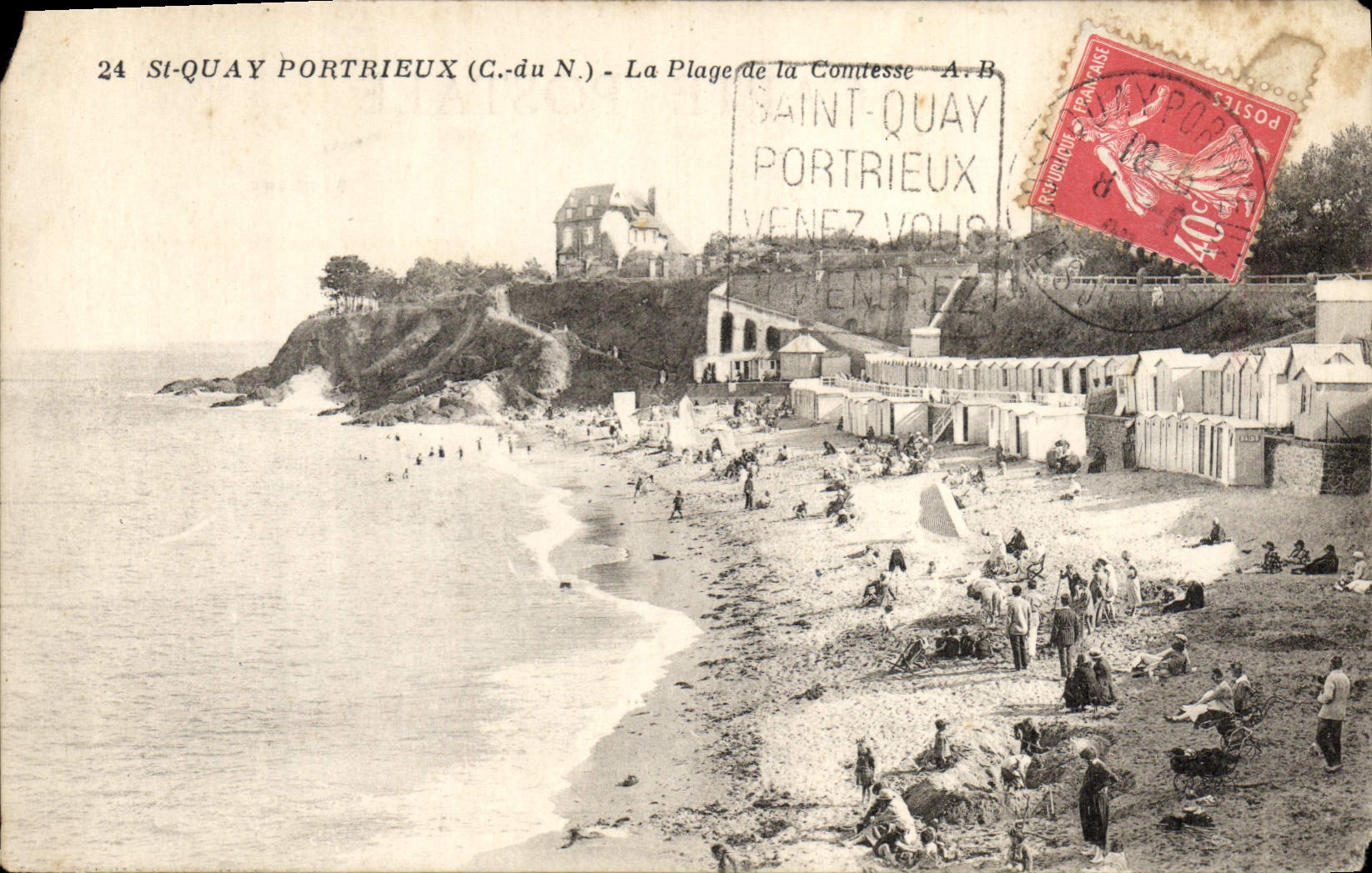 CPA St Quay Portrieux La Plage de la Comtesse 