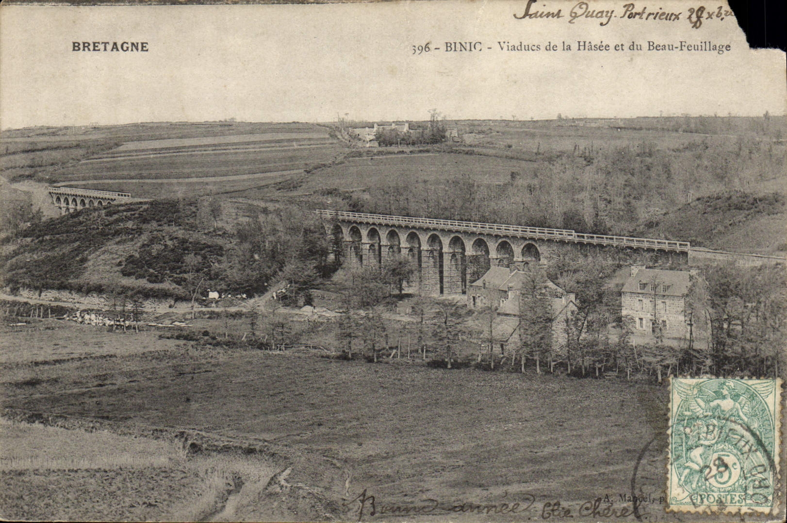 CPA Bretagne Binic Viaducs de la Hasee et du Beau Feuillage 