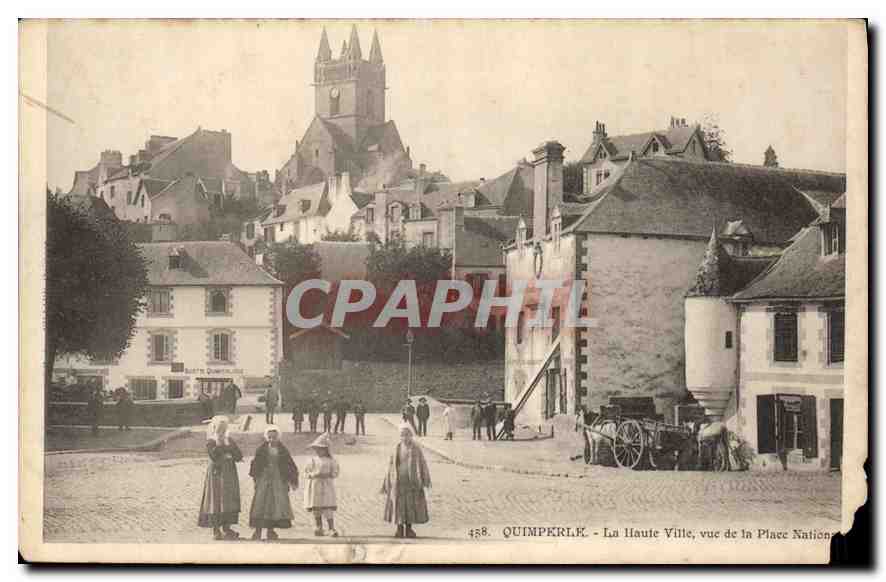 CPA Quimperle La Haute Ville vue de la Place National 