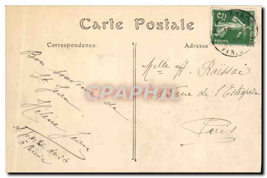 CPA Plougasnou Finistere Calvaire de ker Maria et Plage de Saint Jean du Doigt  — Rückseite
