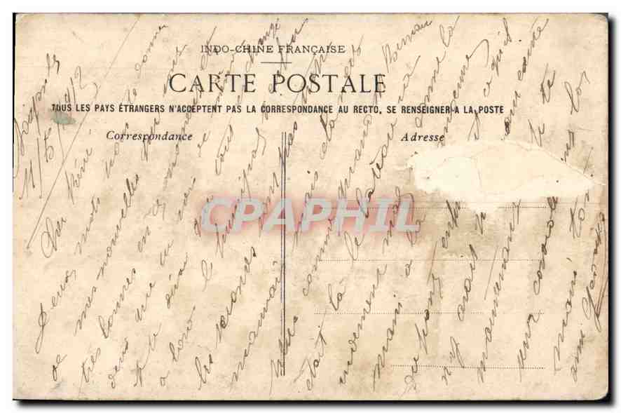 CPA Cochinchine Indochine Fumeur d'opium — Rückseite