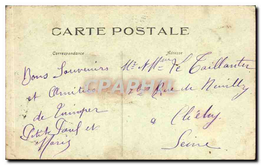 CPA Folklore Enfants En Bretagne  — Rückseite